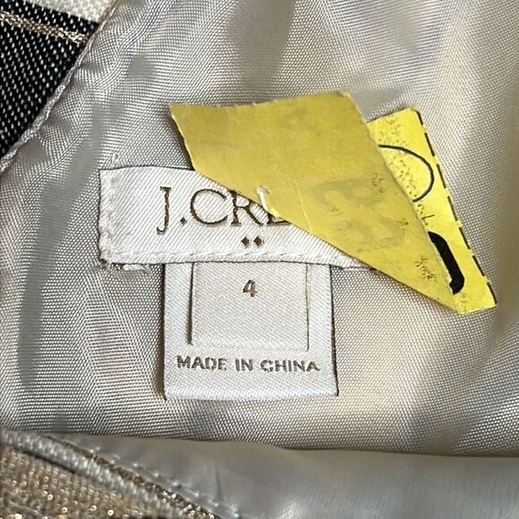 J. CREW Factory Sparkle Glam Metallic Candy Stripe Fit & Flare Party Minidress - Picture 9 of 10